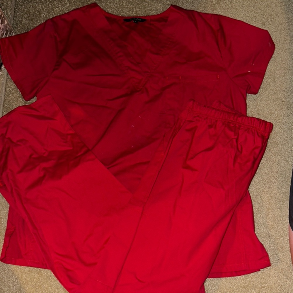 Just Love Red Scrub Set